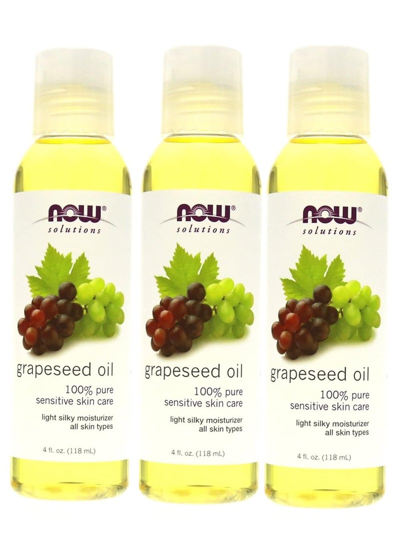 100% Pure Grapeseed Oil 118ml (Pack of 3)