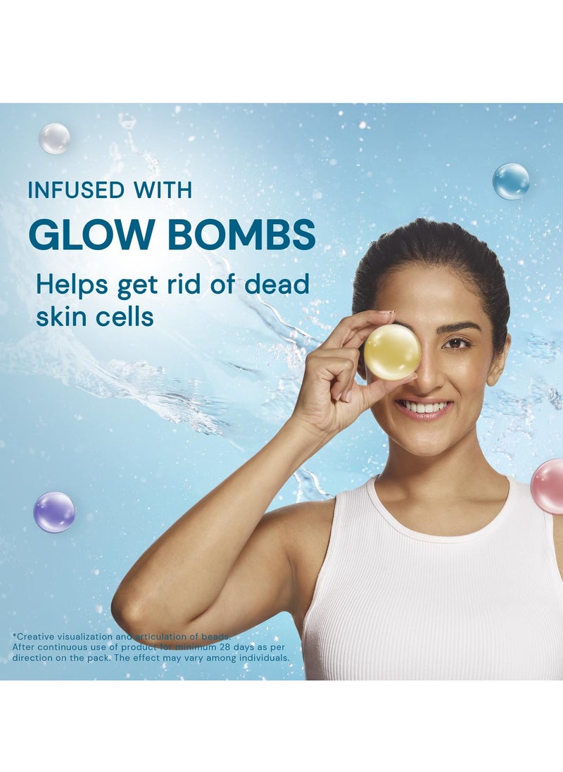 Advanced Face Wash Gel 200g with AHA(1% Glycolic Acid) Glow Bombs| Jojoba & Tea Tree Oil | Allantoin, Vitamin E & Oak bark Extract | No.1 Dermatologist Prescribed