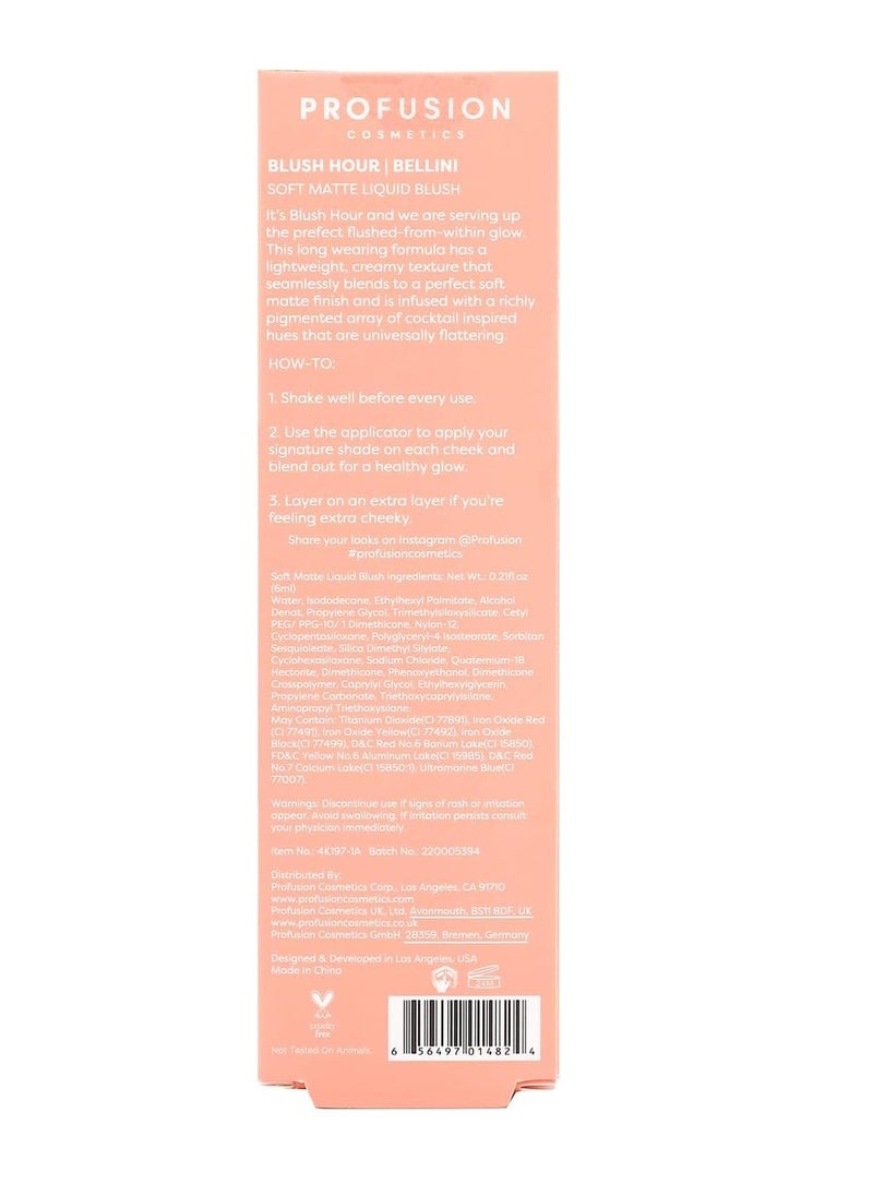 Blush Hour for Face Lightweight and Long Wearing Soft Matte Liquid Blush Provides Natural Finish Creamy Texture Which is Buildable Essential Beauty Tool for Raising Your Glow