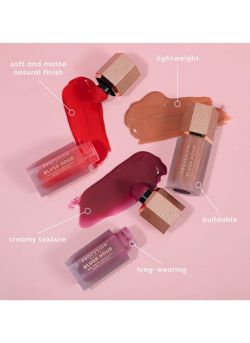 Blush Hour for Face Lightweight and Long Wearing Soft Matte Liquid Blush Provides Natural Finish Creamy Texture Which is Buildable Essential Beauty Tool for Raising Your Glow