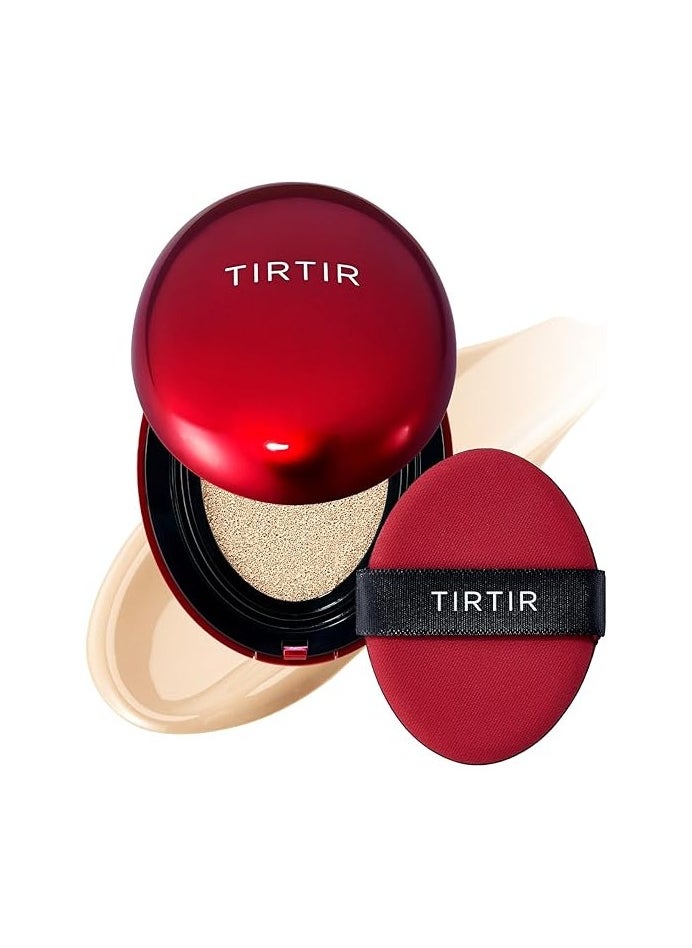 TIRTIR Mask Fit Red Cushion Foundation | Japan's No.1 Choice for Glass skin, Long-Lasting, Lightweight, Buildable Coverage, Semi-Matte (17W French Vanilla, 0.63 Fl Oz