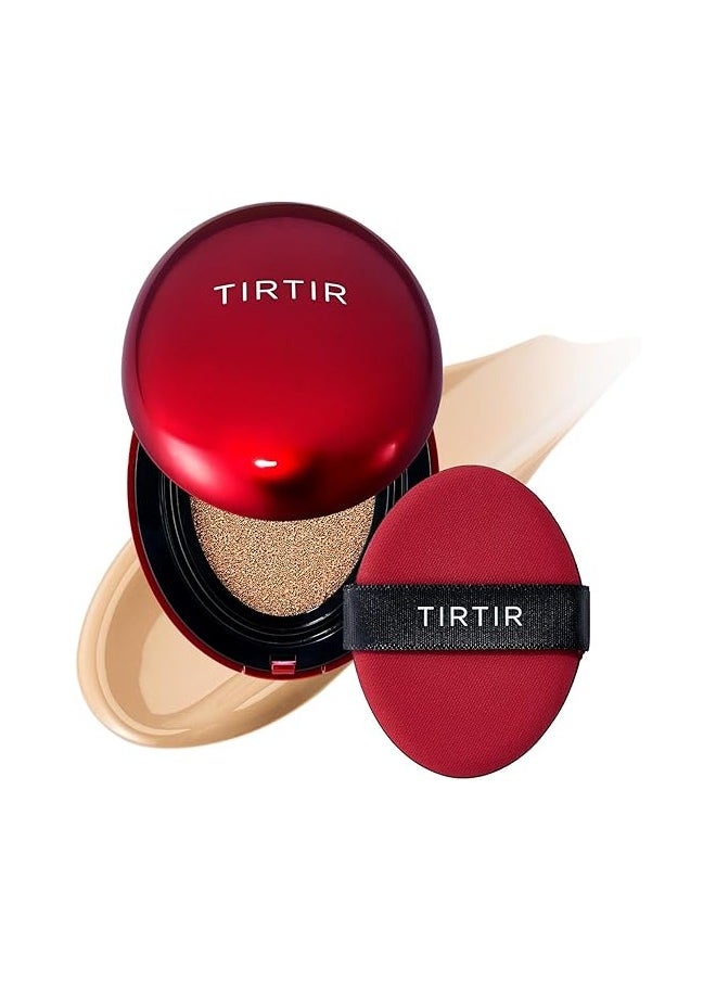 TIRTIR Mask Fit Red Cushion Foundation | Japan's No.1 Choice for Glass skin, Long-Lasting, Lightweight, Buildable Coverage, Semi-Matte (27N Camel, 0.63 Fl Oz