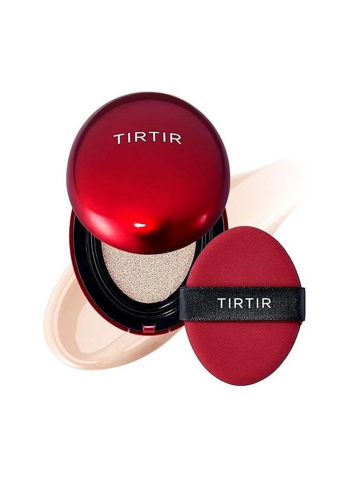 TIRTIR Mask Fit Red Cushion Foundation | Japan's No.1 Choice for Glass skin, Long-Lasting, Lightweight, Buildable Coverage, Semi-Matte (15C Fair Porcelain, 0.63 Fl Oz