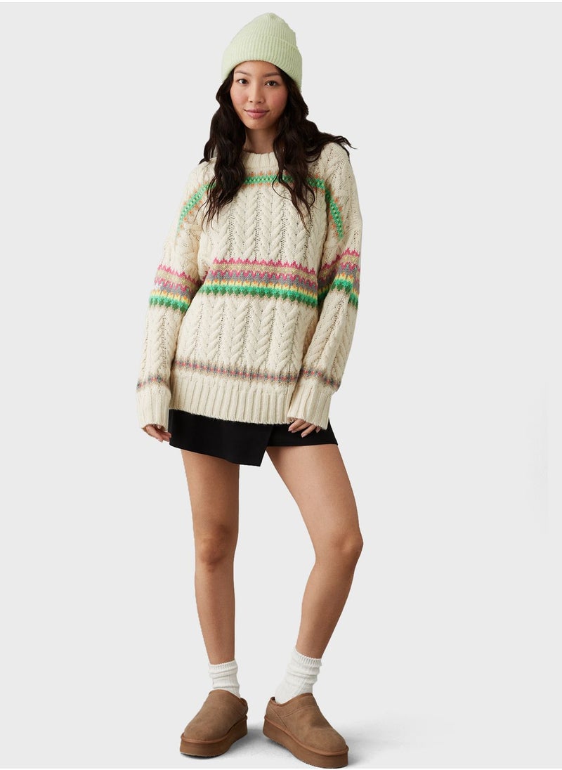 Crew Neck Knitted Sweater