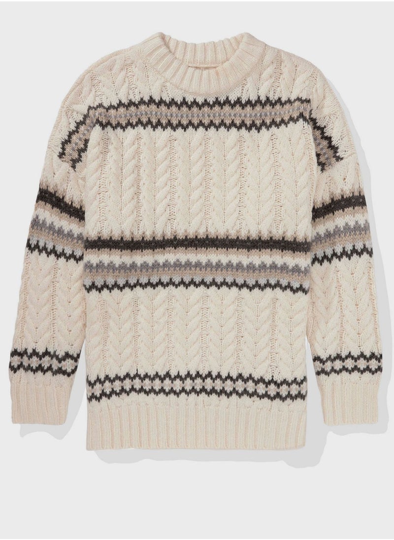 Crew Neck Knitted Sweater