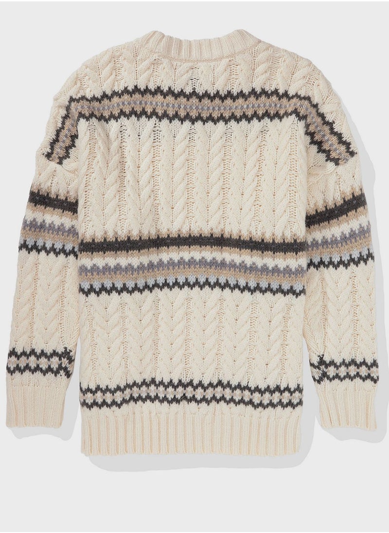 Crew Neck Knitted Sweater