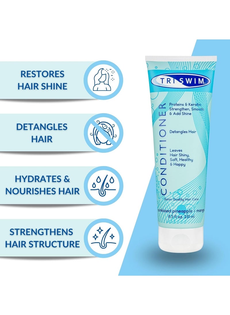 Swimmers Hair Conditioner After Swim Care Moisturizing Detangling Regenerating Vegan Conditioner For Swimmers 251ml