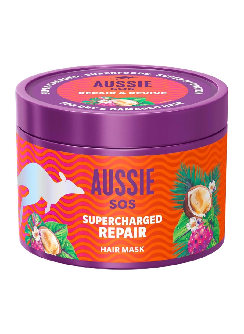 Supercharged Repair Hair Mask 500ml for Dry and Damaged Hair Helps Repair and Protect Against Damage Leaving Hair Soft Smooth and Hydrated for 100 Hours Vegan Formula