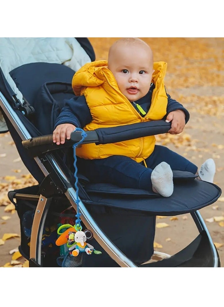 Adjustable & Stretchable Silicone Soothing Item and Teether Holder - 3pcs Set, Secure Toy Straps for High Chairs, Cribs, Car Seats & Shopping Carts