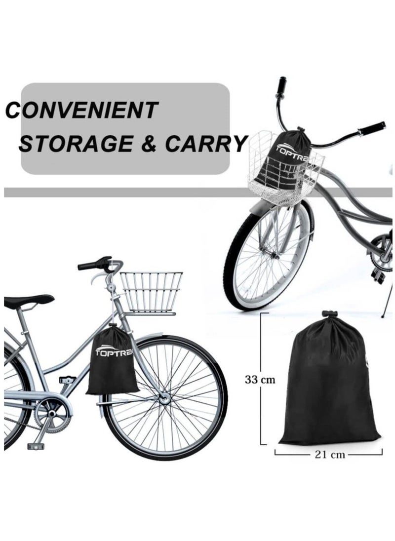 Waterproof Bike Cover, Large Bike Cover for 2 Bikes, 210x95x110cm 210T Bike Covers for Outside Storage, Outdoor Waterproof Bicycle Cover, Anti UV Rain Bike Covers with Storage Bag for Mountain/E-bike