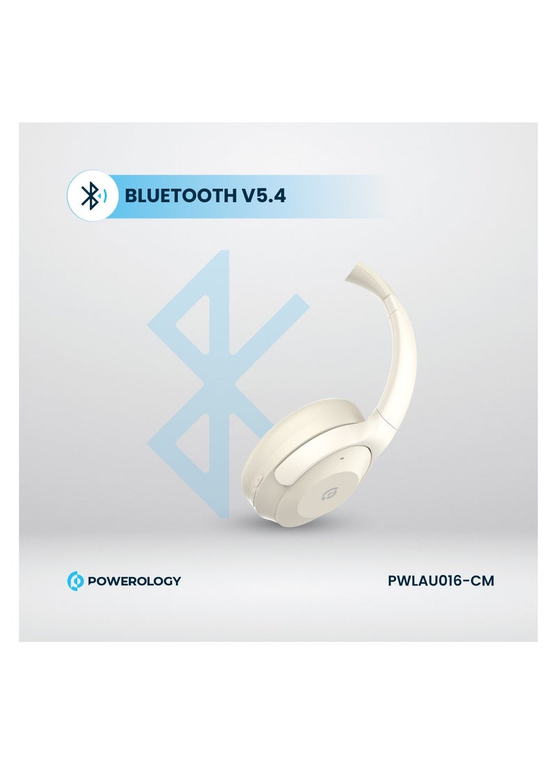 Hybrid ANC + ENC Headphone / HiFi sound / 46H working time / 10M Transmission distance / Ergonomic Design /Wireless / Bluetooth 5.4 / 40mm Large Driver - Cream