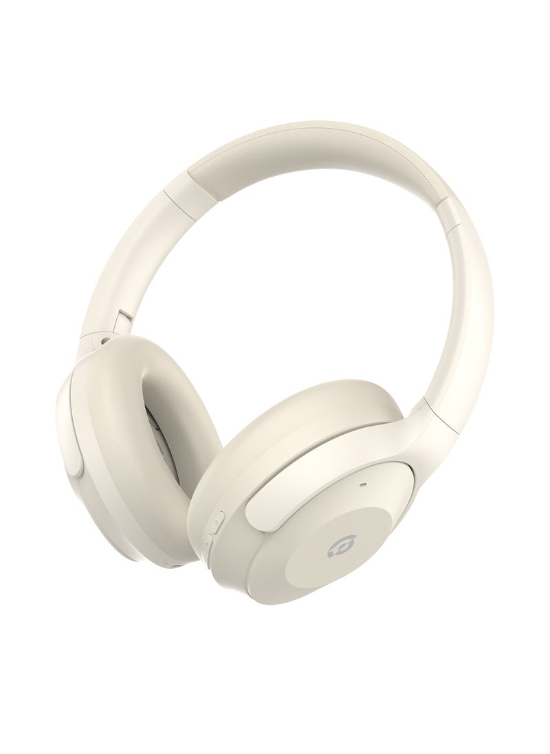 Hybrid ANC + ENC Headphone / HiFi sound / 46H working time / 10M Transmission distance / Ergonomic Design /Wireless / Bluetooth 5.4 / 40mm Large Driver - Cream