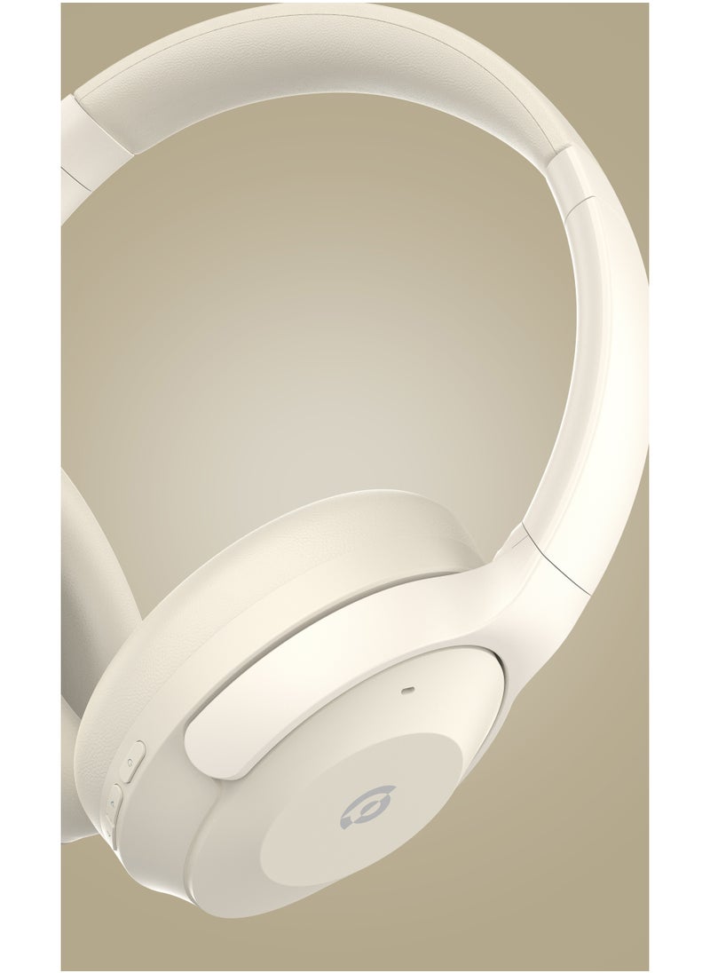 Hybrid ANC + ENC Headphone / HiFi sound / 46H working time / 10M Transmission distance / Ergonomic Design /Wireless / Bluetooth 5.4 / 40mm Large Driver - Cream