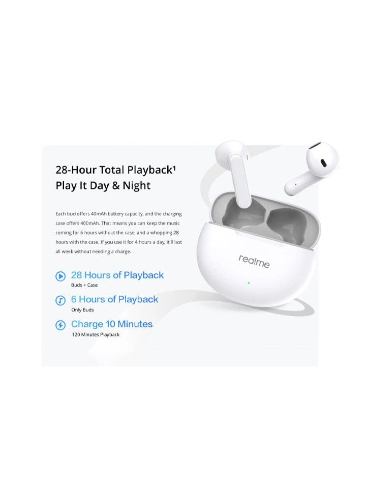 New Buds T01 True Wireless Earphones AI Noise Reduction TWS Bluetooth 5.4 IPX5 Waterproof 28H Battery Life Earphones -White