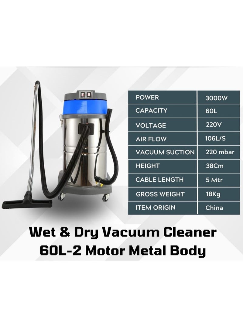 3000W-60L-High-Power-Best-Wet-and-Dry-Industrial-Stainless-Steel-Tank-Vacuum-Cleaner-for-Hotel|Mall|Workshop|Household