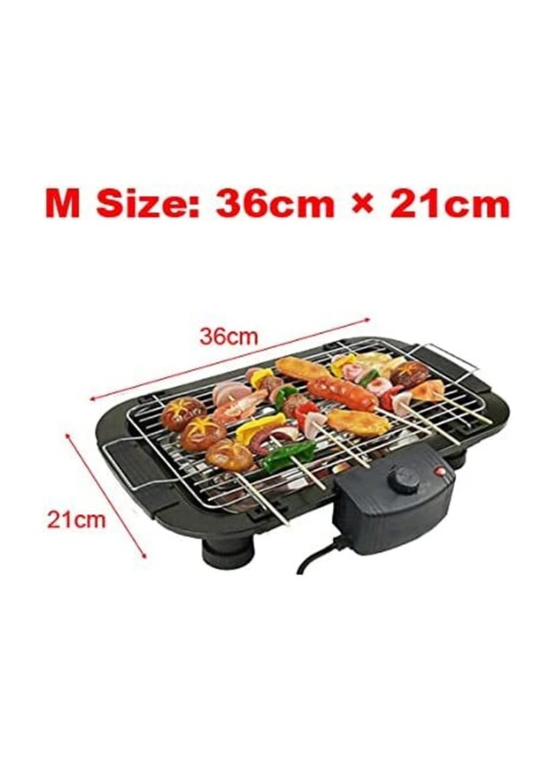 Portable Electric Grill with 5 Temperature Controls, Non-Stick BBQ Table Grill, Smokeless for Outdoor & Indoor Use