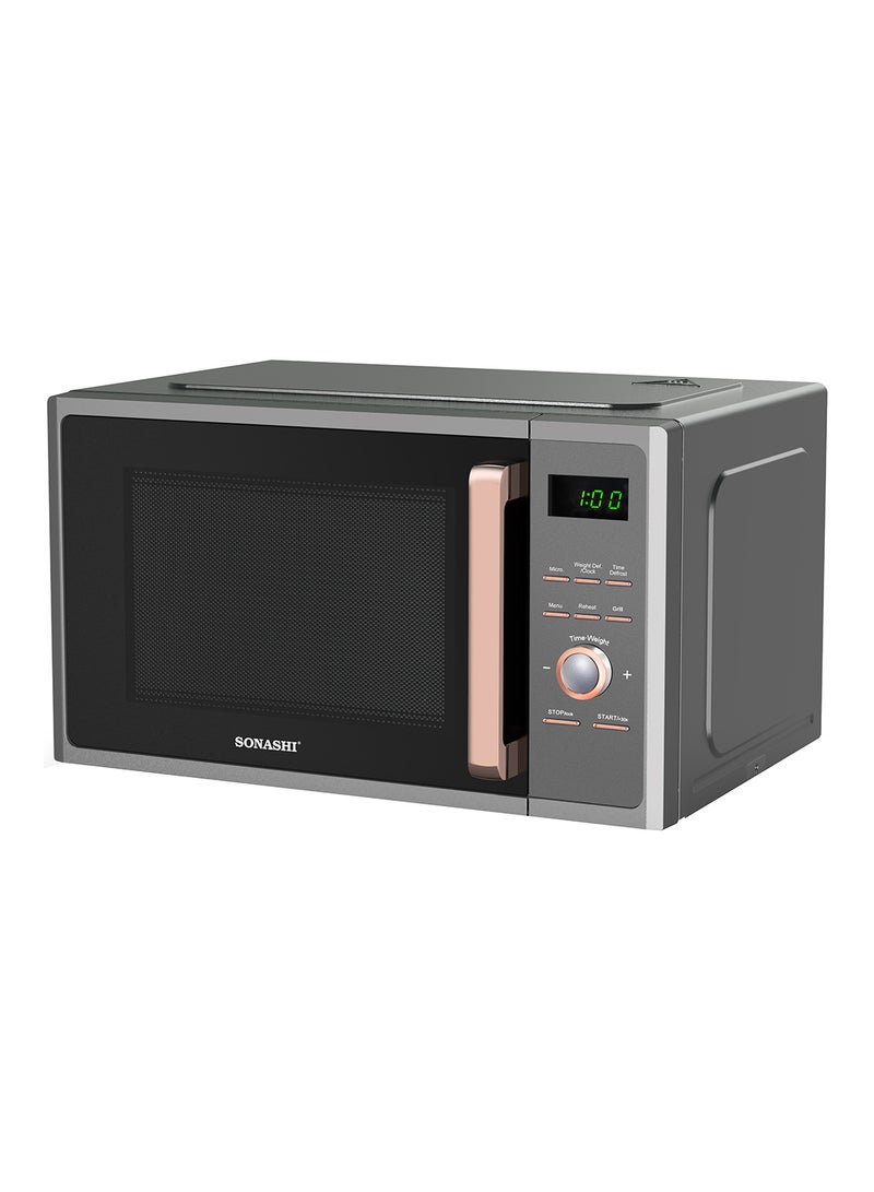 25L Microwave Oven - Digital Touch Control | Pull Open Door Handle with Child Safety Lock | 1000W Grill, Fast Heating and Defrost Function | Good for Home & Office with 5 Power Levels 25 L 1000 W SMO-925DG Black/White