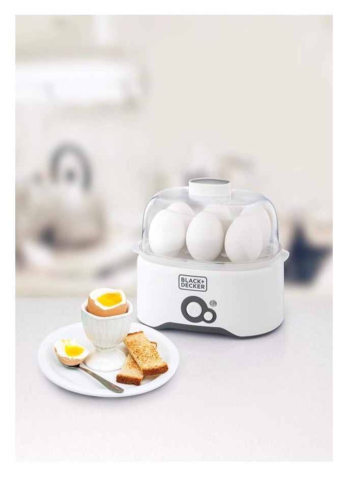 Black & Decker Egg Cooker - White, 6 Eggs, Eg200-B5, Plastic Material