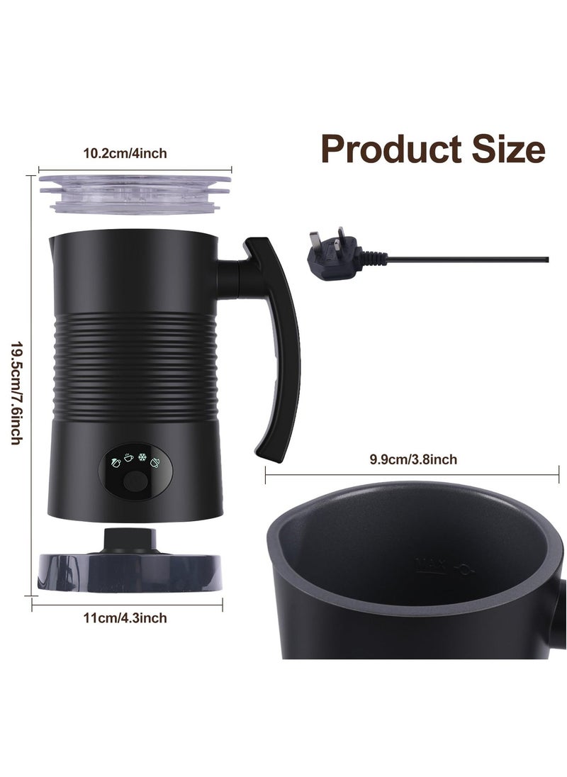 Electric Milk Frother, 4-in-1 Automatic Coffee Frother, 350ml Hot & Cold Milk Foamer, Maker Hot Chocolate Milk, 400W Auto Shut-Off for Coffee Latte Cappuccino Heating Milk -Silent Operation