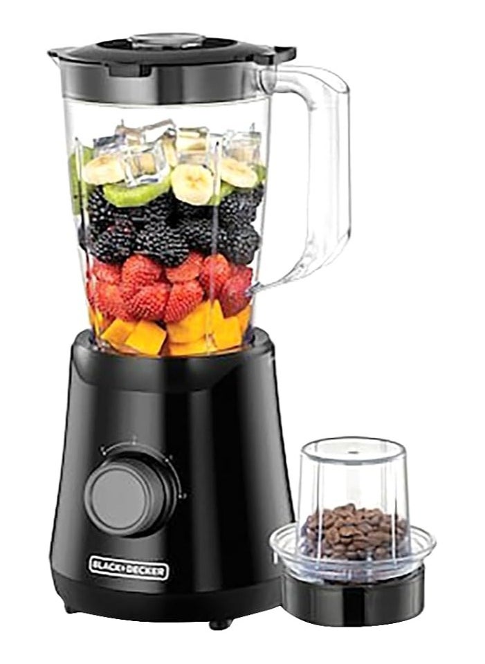 Black & Decker + 500W Blender with Grinding Mill and Clear 1.5 Liter BX530-B5