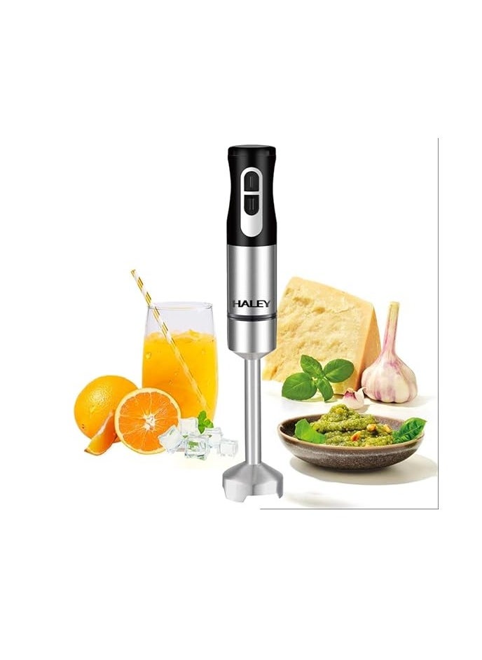 HALEY Hand Blender, 1200W Stainless Steel Hand Blender - 2 Speed Powerful Motor,Stainless Steel Blade,2-Year Warranty,HY-1109 (steel)