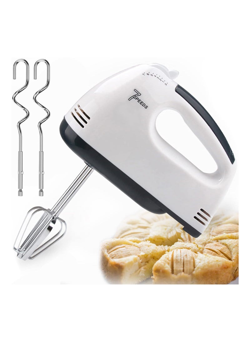 Electric Cake Hand Mixer, Whisk Food Mixer Function on Self-Control and Turbo Boost, Pack with 4 Stainless Steel Accessory Food Beaters for Cake Bread (UK Plug)