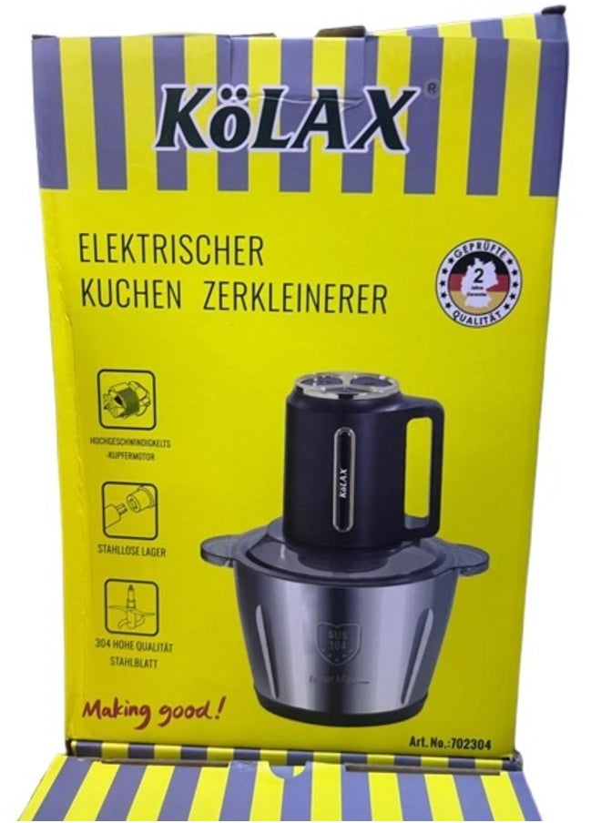 KOLAX Electric meat chopper best stainless steel 3L food chopper meat grinder