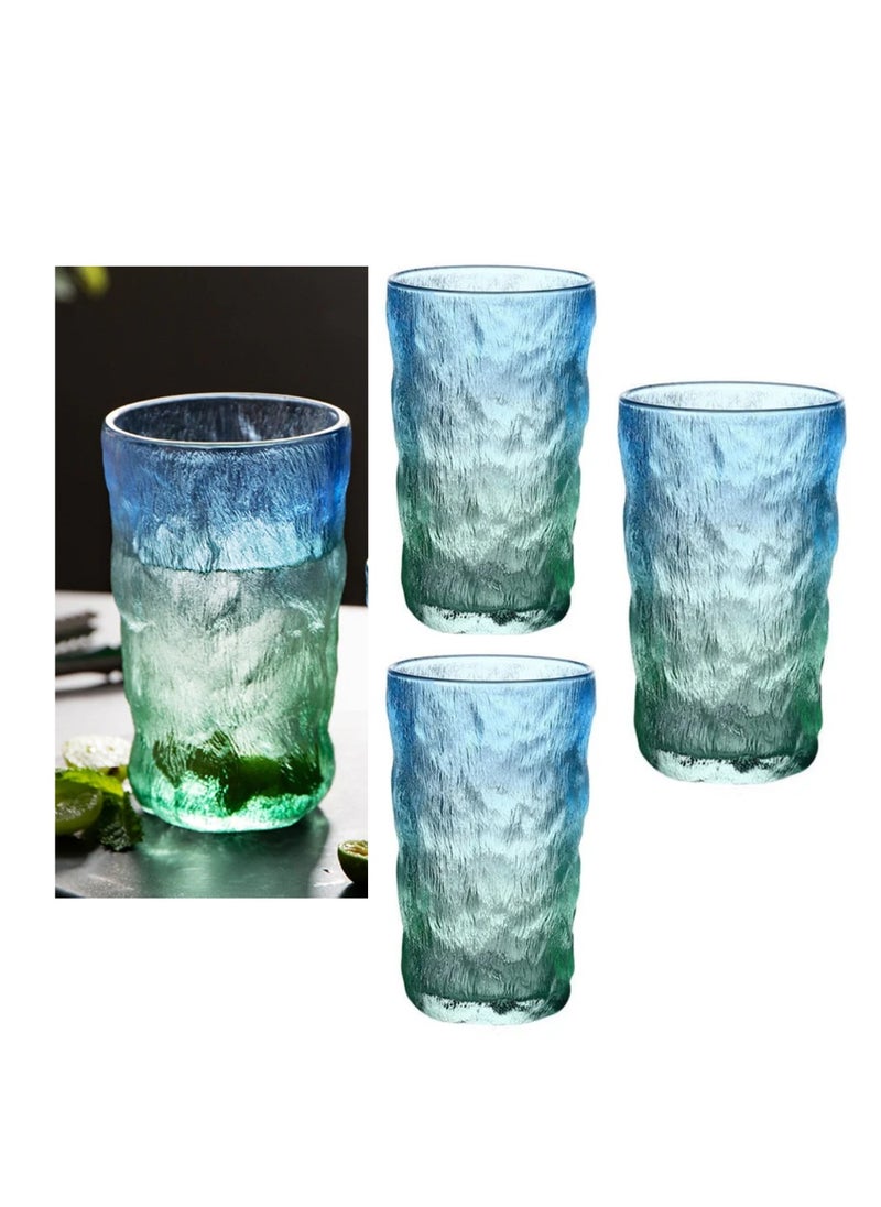 MAAC Home Set of 4 Elegant Artisanal Gradient Glass Cup| Elegant Durable and Classic design Perfect for Family Everyday Use, and Family Get- Together, Restaurant, Banquet and More