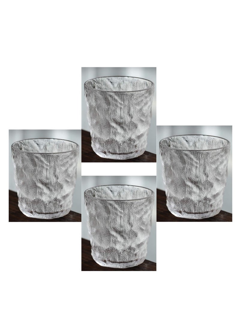 MAAC Home Set of 4 Elegant Artisanal Glass Cup - Vintage Charm| Elegant Durable and Classic design Perfect for Family Everyday Use, and Family Get- Together, Restaurant, Banquet and More