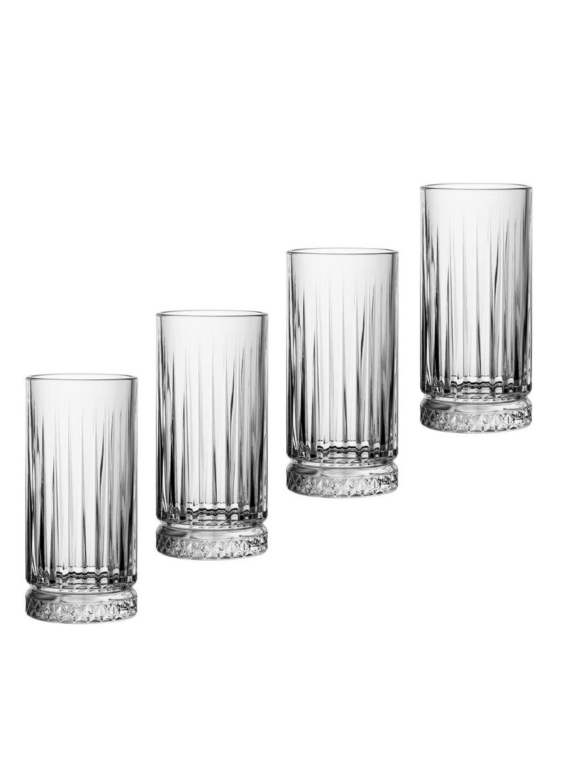 MAAC Home Set of 4 Elegant Artisanal Highball Glass for Refreshing Drinks| Elegant Durable and Classic design Perfect for Family Everyday Use, and Family Get- Together, Restaurant, Banquet and More