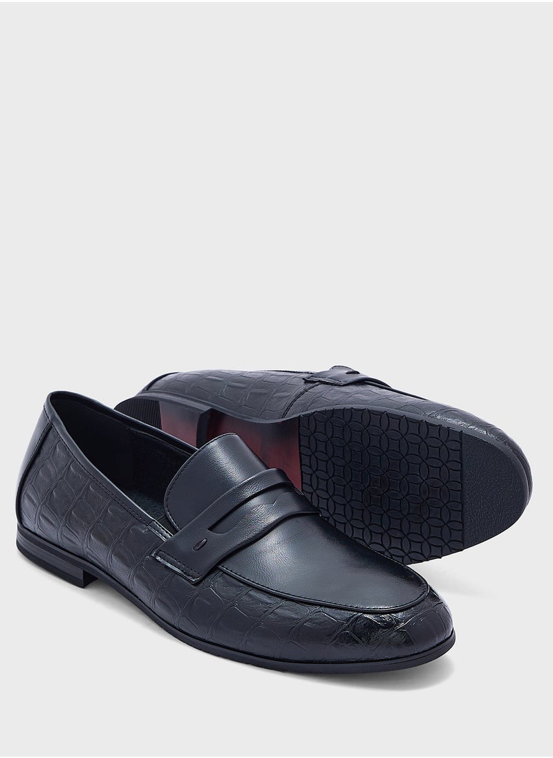 Textured Look Formal Slip Ons