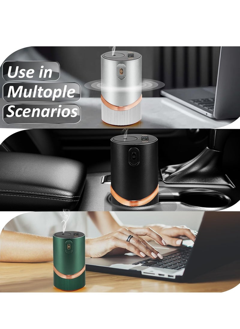 Waterless Car Essential Oil Diffuser, Car Air Freshener, for Essential Oils with Smart Cold Mist & No Leakage Tech, Cordless Aromatherapy Diffuser with Timing & 4 Mist Levels for Car, Room, Office