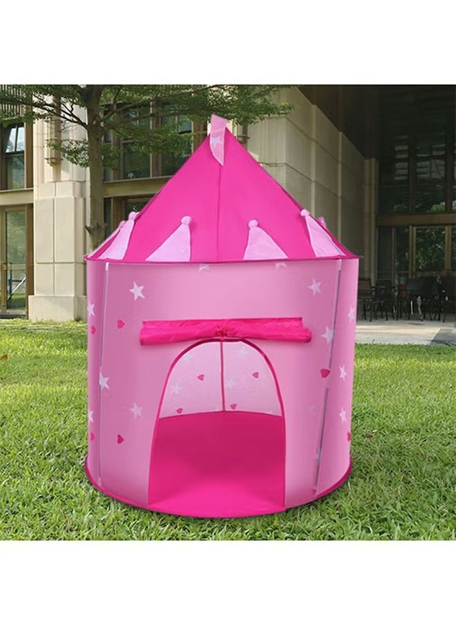Portable Castle Theater Tent Foldable Indoor And Outdoor Play House, Pink