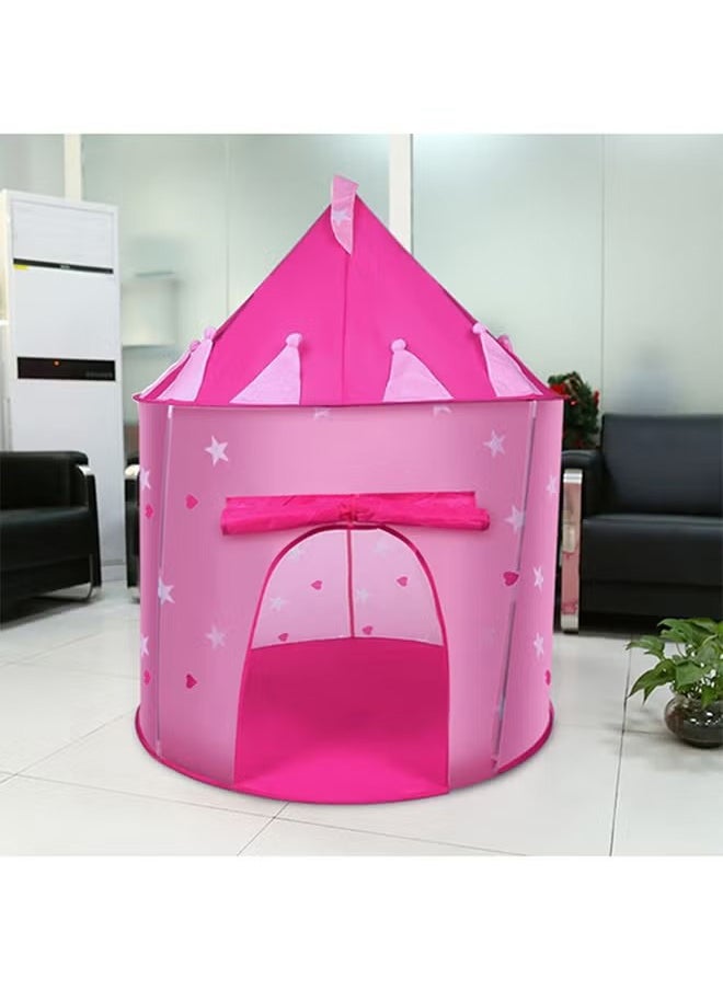 Portable Castle Theater Tent Foldable Indoor And Outdoor Play House, Pink