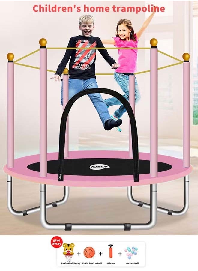 trampoline equipped with a safety net for children for outdoor and indoor places