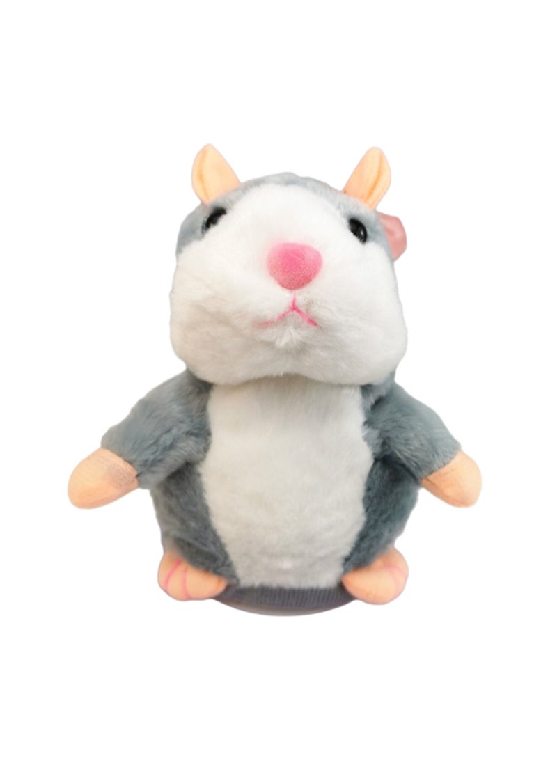 Gray Hamster Intelligent Learning To Talk Electric Plush Toy Machine Simulation Plush Interactive Toy Suitable For Children And Babies