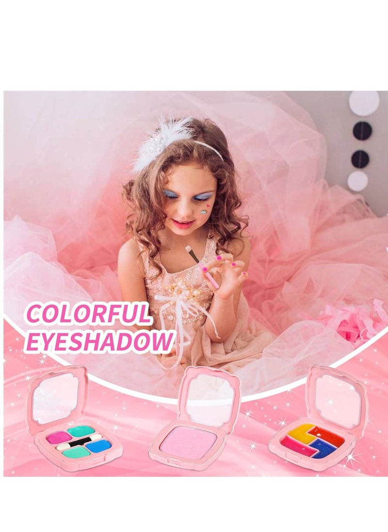 Kids Washable Makeup Girl Toys, Kids Makeup Kit for Girl, Safe and Non-Toxic Little Girl Makeup Set, Little Girls Makeup Kit for Toddler Kid Children Princess, Birthday Gift for Girl 4-10 Year Old