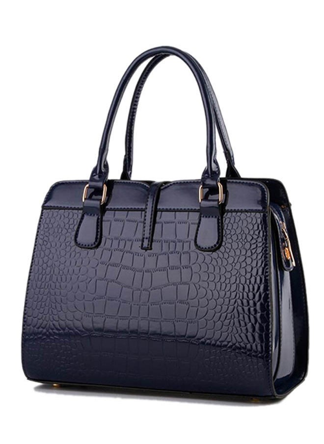 Alligator Pattern Shoulder Bag Navy