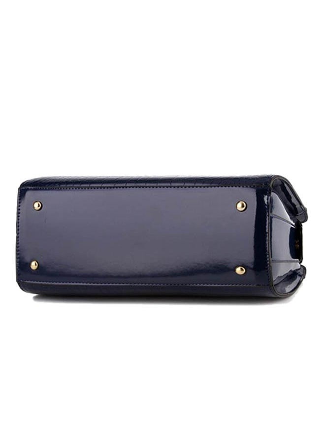 Alligator Pattern Shoulder Bag Navy