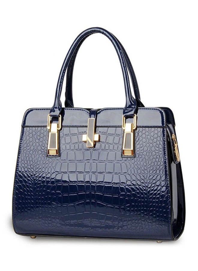 Alligator Pattern Shoulder Bag Navy