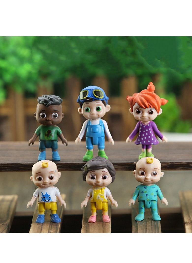 6 pcs JOJO Friends and Family Action Figures Car Ornaments Toy