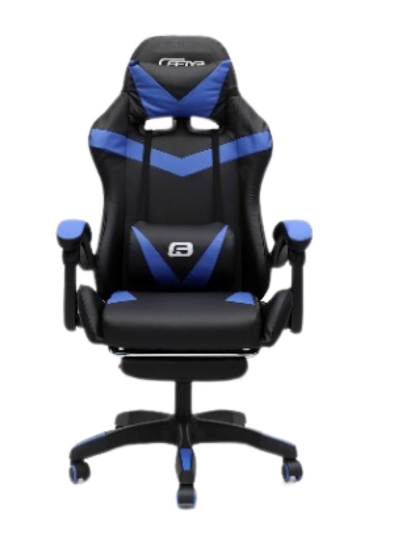 High Back Gaming Chair, High-Quality Ergonomic PC Computer Chair, Adjustable Swivel, Headrest & Lumbar Support, Ideal for Office, Computer & Gaming BLUE BLACK