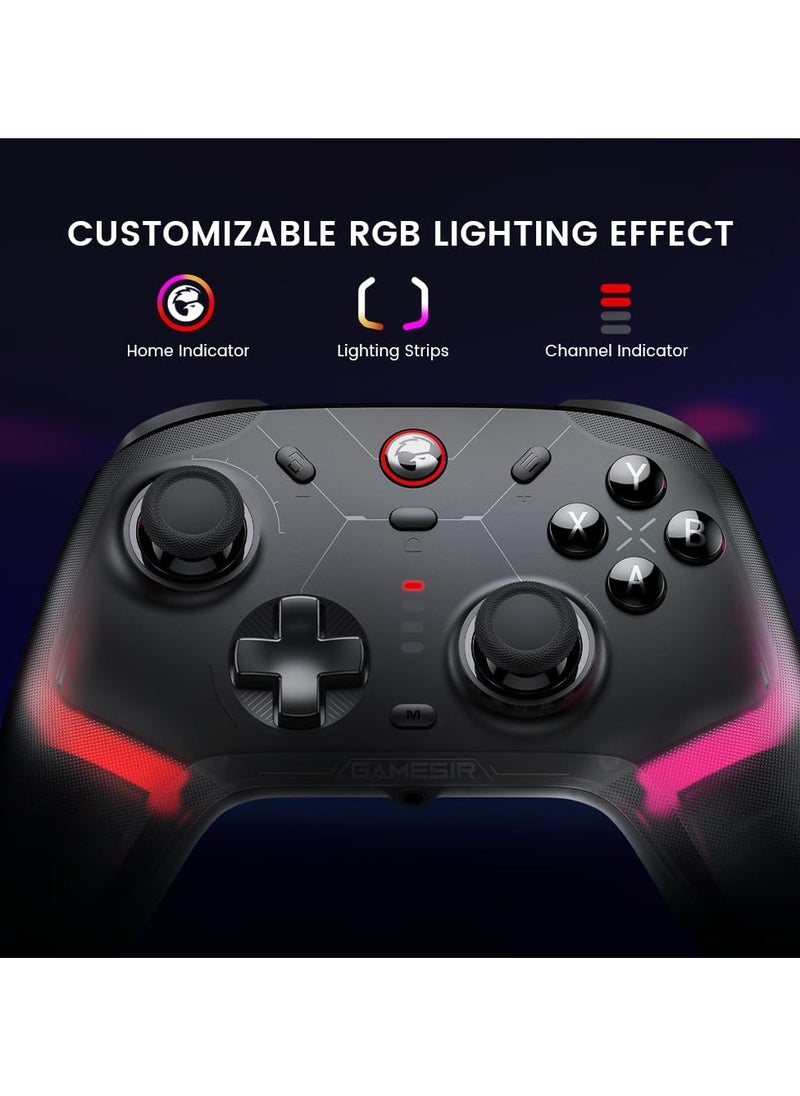 Professional Wireless Gamepad GameSir Cyclone 2 Daybreak Game Controller for PC / Steam / Switch / Android / iOS with RGB Lamp Wireless Audio Hall Linear Trigger and Micro Trigger Switch Six-Axis Gyroscope Black