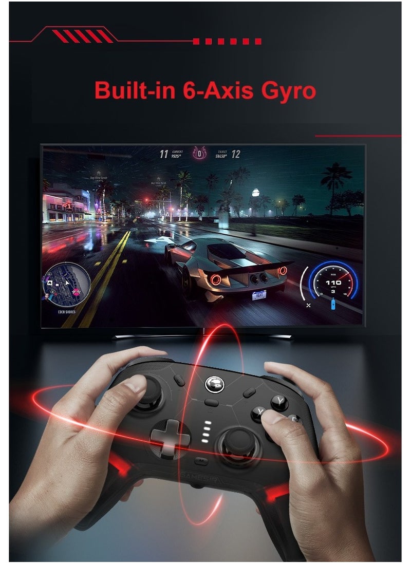 Professional Wireless Gamepad GameSir Cyclone 2 Daybreak Game Controller for PC / Steam / Switch / Android / iOS with RGB Lamp Wireless Audio Hall Linear Trigger and Micro Trigger Switch Six-Axis Gyroscope Black