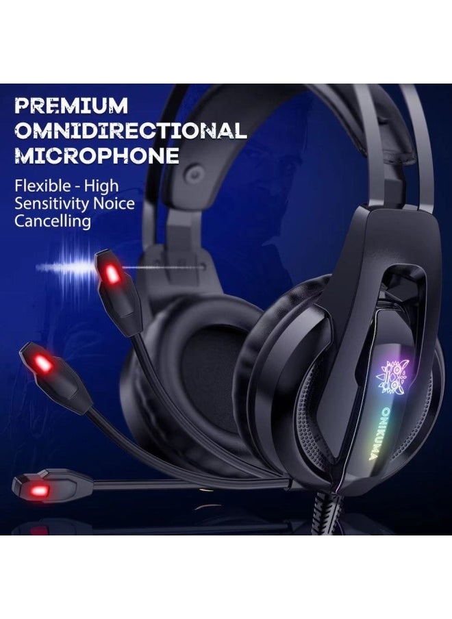 K16 Professional Wired Gaming Headset With Mic For PS4/PS5/XOne/XSeries/NSwitch/PC black