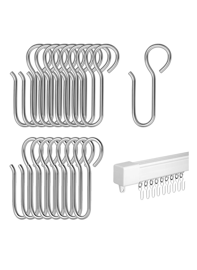 120 Pcs Metal S Shaped Shower Curtain Hooks, Small Curtain Track Hangers, Drape Connection Hooks for Shower Curtains, RV Curtains, and Ceiling Curtains, Drapery Hanging Solution