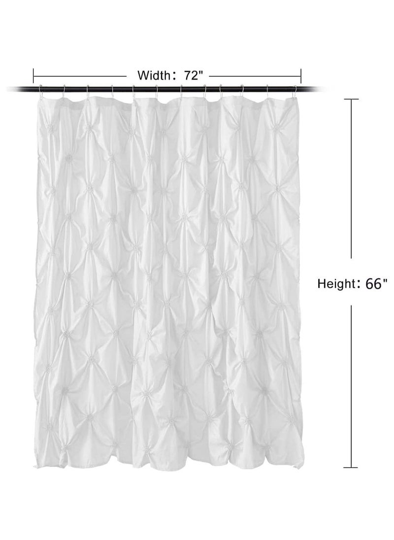 Shower Curtain Green Eucalyptus Watercolor Plant Leaves with Floral Bathroom Decor Waterproof Fabric Shower Curtain with 12 Hooks 72x66 Inch Bath Accessories Art Home Decor Fabric (White Wrinkle)