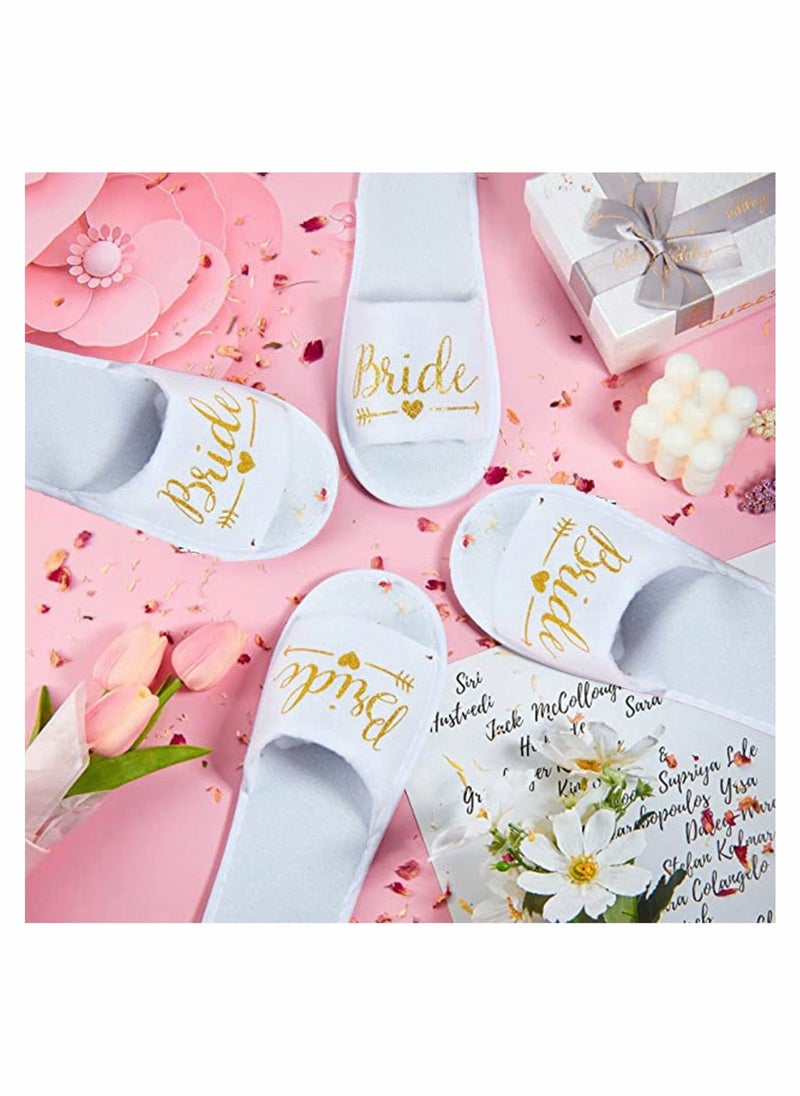 12 Pairs Bride Slippers Disposable Open Toe Spa Slipper for The Bride Hen Do Accessories for Bridal Shower Hen Party