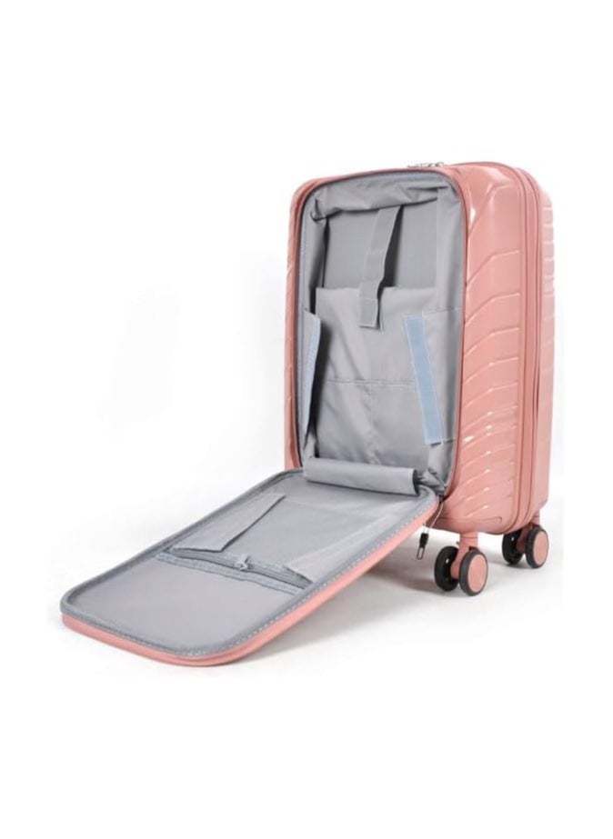 4 PCS TROLLEY LUGGAGE ALUMINUM FRAME POLY CARBON MATERIAL, LUGGAGE SUITCASE SET AND CABIN LUGGAGE BAG SET BLACK COLOUR