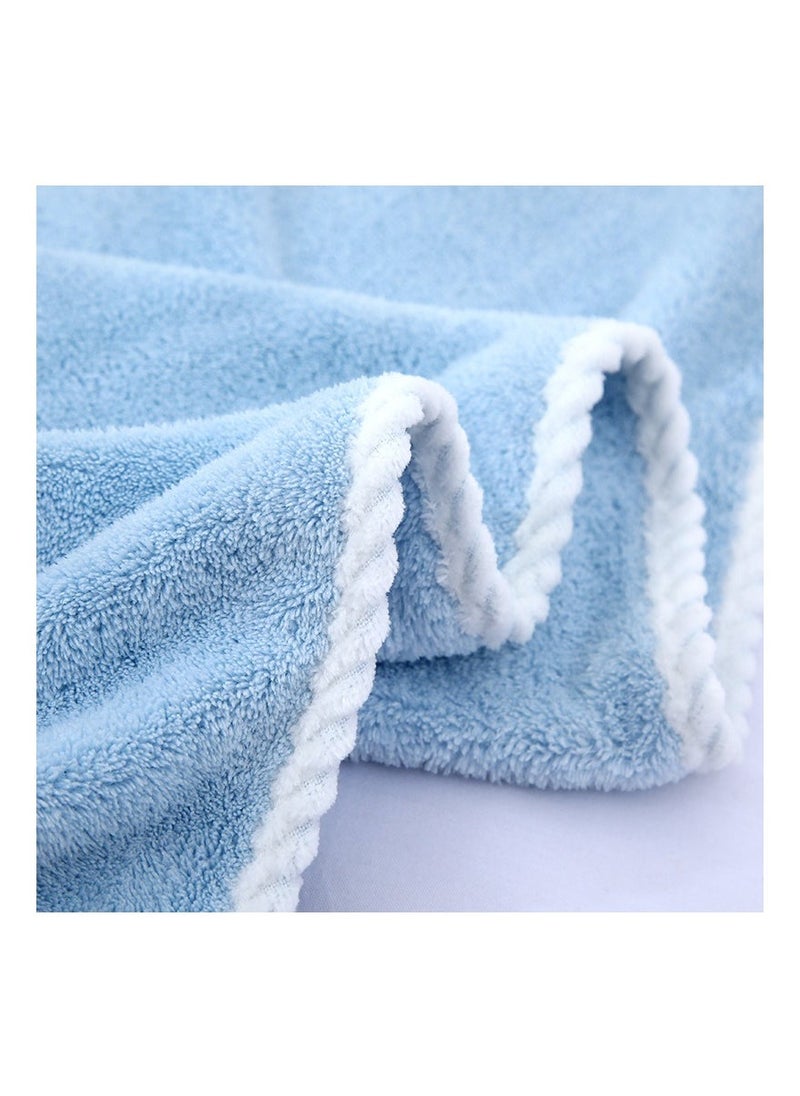 Kawaii Microfiber Bath Towel and Hair Wrap Towel for Women Girls, Cute Girls Beach Towel Absorbent Hair Shower Cap for Long Hair, Soft Body Wraps Dress, Quick Dry Towel Wrap (Blue)